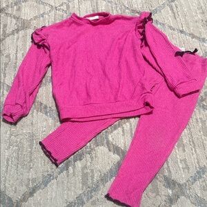 Jessica Simpson Girls Hot Pink Ribbed Sweater & Legging Set